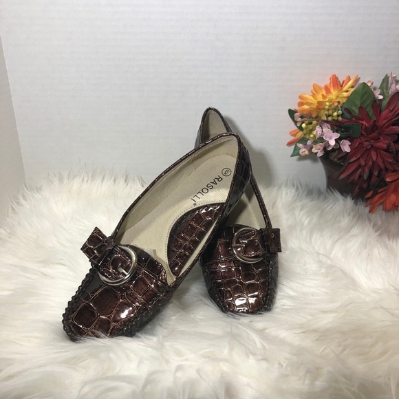 Rasolli Faux Patent-Leathr Alligator Loafers Shoes Sz 6 - Picture 1 of 5